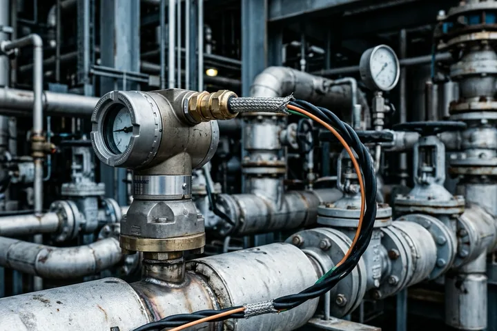 Field transmitter and sensor wiring on a 4-20 mA process-instrumentation loop